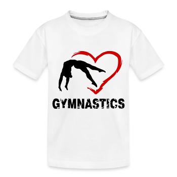 Gymnastics, Gymnast and Heart, Gymnastics - Kids' Premium Organic T-Shirt - white - Front