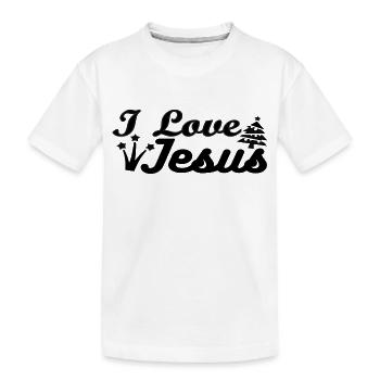 I Love Jesus - Kinder Premium Bio T-Shirt - Weiß - Vorne