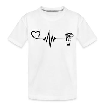 Money Pulse Heart - Kids' Premium Organic T-Shirt - white - Front