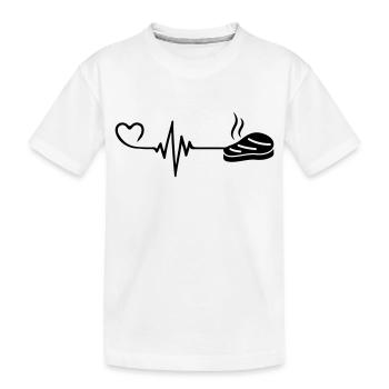 Steak Herzschlag Puls - Kinder Premium Bio T-Shirt - Weiß - Vorne