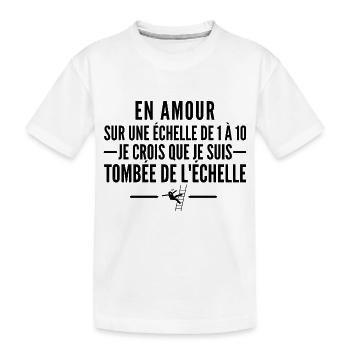 en amour sur une échelle de 1 à 10 - T-shirt bio Premium Enfant - blanc - Devant