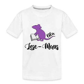 Rat de bibliothèque Lire le livre Introduction roman Ebook - T-shirt bio Premium Enfant - blanc - Devant