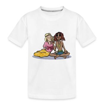 Love And Peace - Kids' Premium Organic T-Shirt - white - Front