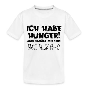 Ich habe Hunger! Man schäle mir eine Kuh - Kinder Premium Bio T-Shirt - Weiß - Vorne