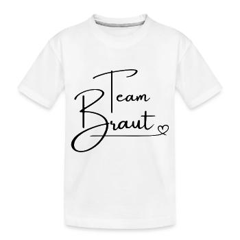 Team Braut / Crew / JGA Jungesellinnenabschied - Kinder Premium Bio T-Shirt - Weiß - Vorne