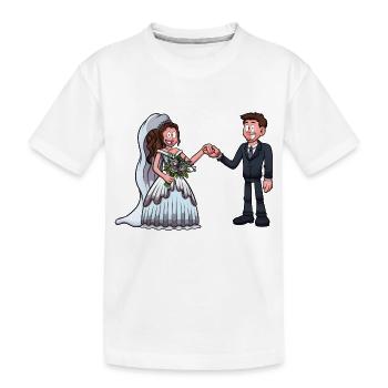 Mariée et marié - T-shirt bio Premium Enfant - blanc - Devant