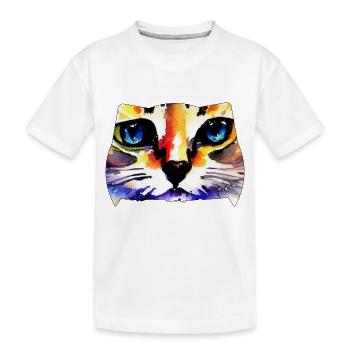 Katzengesicht 6 - Kinder Premium Bio T-Shirt - Weiß - Vorne