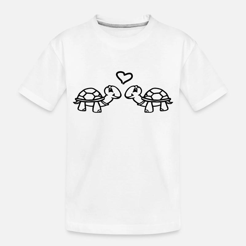 Schildkröten mit Herz - Kinder Premium Bio T-Shirt - Weiß