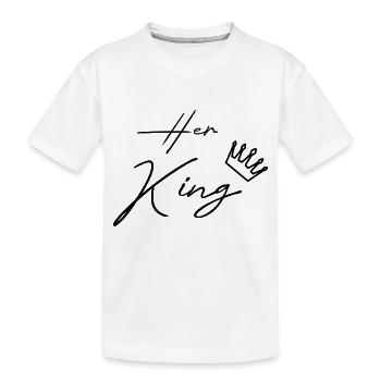 her king his queen paar black - Kinder Premium Bio T-Shirt - Weiß - Vorne