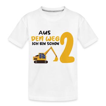 Aus dem Weg ich bin schon 2 - Kinder Premium Bio T-Shirt - Weiß - Vorne