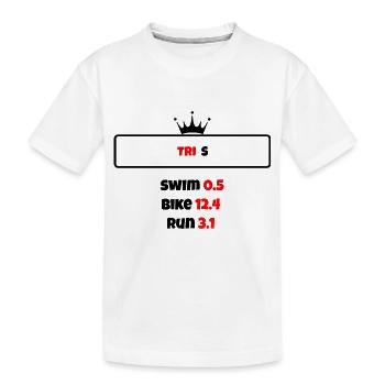 T shirt triathlon Distance S Noir - T-shirt bio Premium Enfant - blanc - Devant