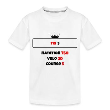 T shirt triathlon Distance S Noir - T-shirt bio Premium Enfant - blanc - Devant