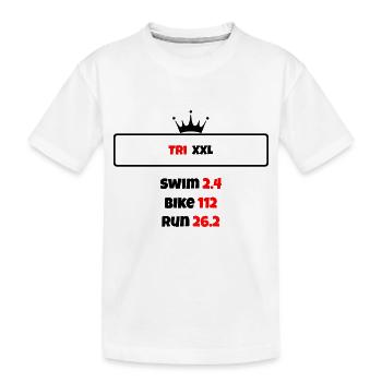 T shirt triathlon Distance XXL - T-shirt bio Premium Enfant - blanc - Devant