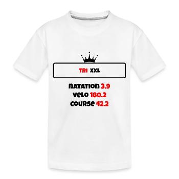 T shirt triathlon Distance XXL - T-shirt bio Premium Enfant - blanc - Devant