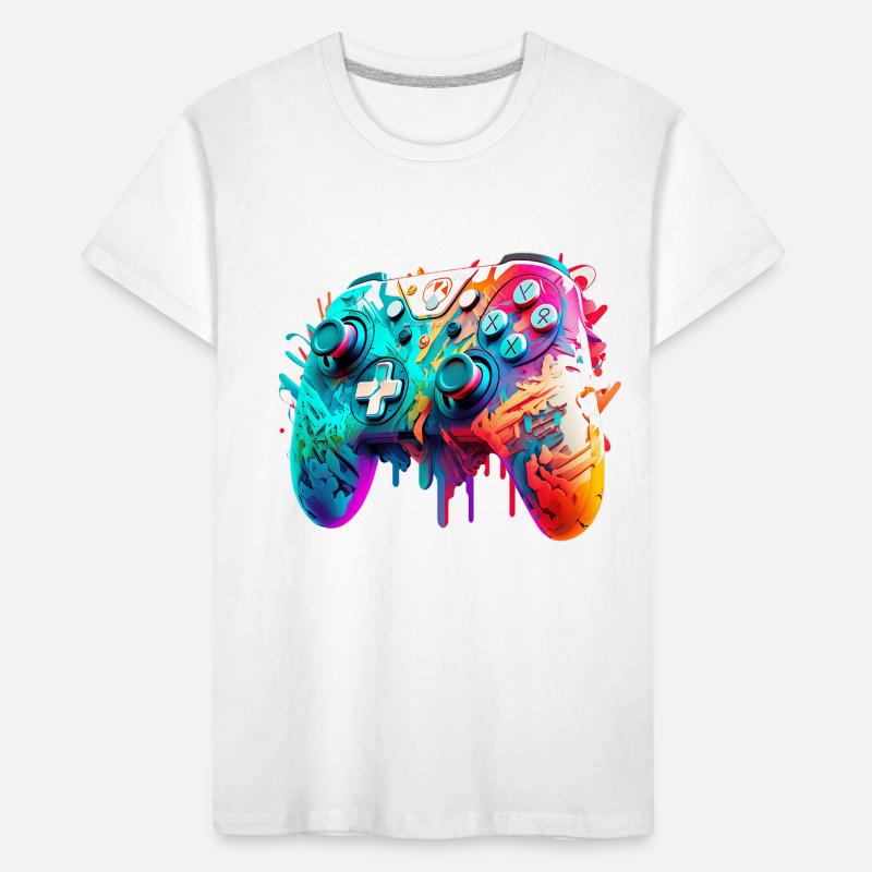 Neon Gaming Controller / Kontroller Kinder Premium Bio T-Shirt