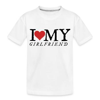 Ich liebe meine Freundin - Kinder Premium Bio T-Shirt - Weiß - Vorne