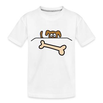 Bone Dog - Kids' Premium Organic T-Shirt - white - Front
