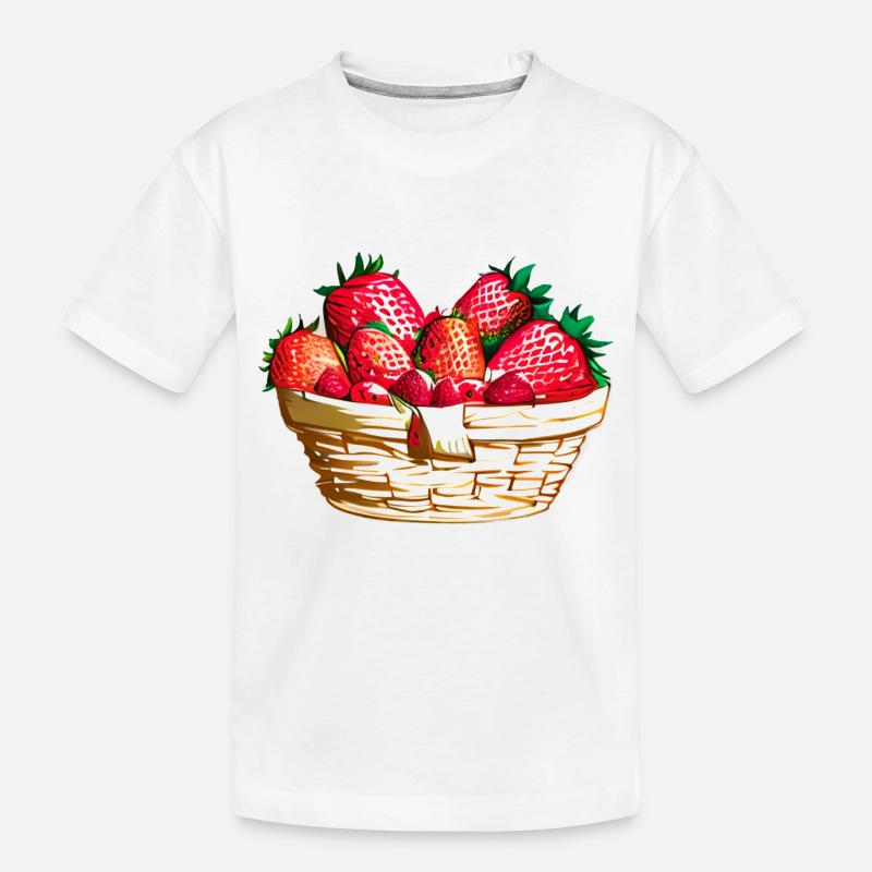 Erdbeeren Erdbeere Erdbeerkorb - Kinder Premium Bio T-Shirt - Weiß