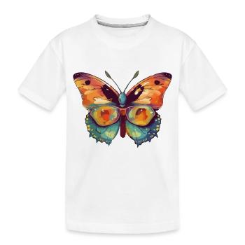 Leo der Brillenschmetterling - Kinder Premium Bio T-Shirt - Weiß - Vorne