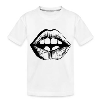 Lèvres, bouche, baisers lèvres - T-shirt bio Premium Enfant - blanc - Devant