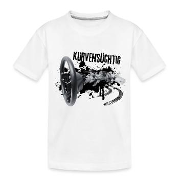 Kurvensüchtig: Kurven = Adrenalin! - Kinder Premium Bio T-Shirt - Weiß - Vorne