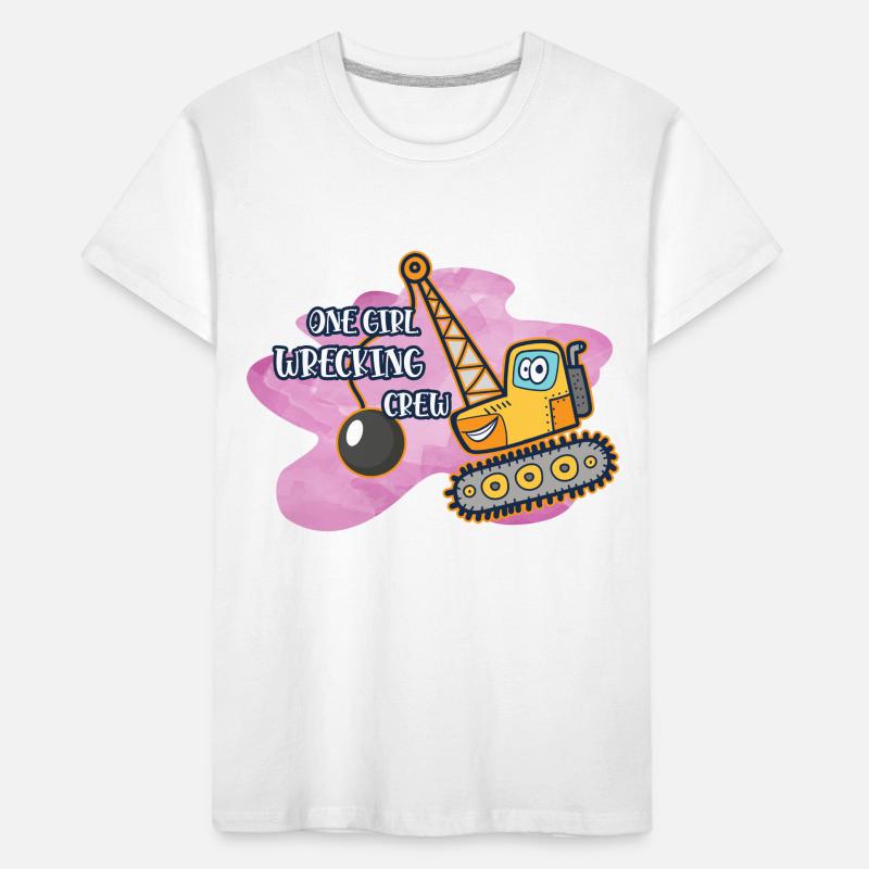 Bagger Baustelle Bauarbeiterin Mädchen I Geschenk Kinder Premium Bio T-Shirt