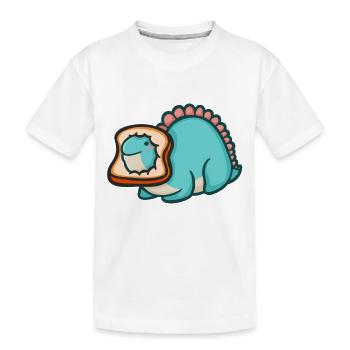 hugadino Brot Dino, süßer Dinosaurier - Kinder Premium Bio T-Shirt - Weiß - Vorne