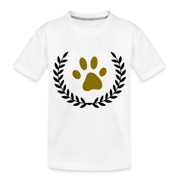 kranz pfote - Kinder Premium Bio T-Shirt - Weiß - Vorne