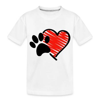 pfote herz - Kinder Premium Bio T-Shirt - Weiß - Vorne
