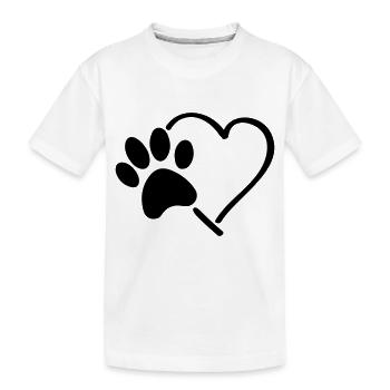 pfote herz - Kinder Premium Bio T-Shirt - Weiß - Vorne