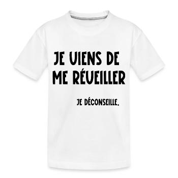 je viens de me réveiller - T-shirt bio Premium Enfant - blanc - Devant