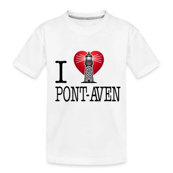 I Love Pont-Aven von I Love Bretagne - Kinder Premium Bio T-Shirt - Weiß - Vorne