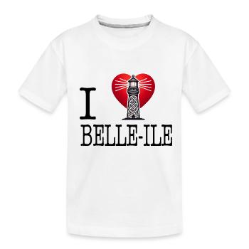 Ich liebe Belle-Ile en Mer - Kinder Premium Bio T-Shirt - Weiß - Vorne