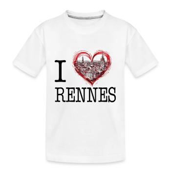 Ich liebe Rennes - Kinder Premium Bio T-Shirt - Weiß - Vorne