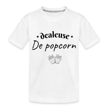 Dealeuse de popcorn - T-shirt bio Premium Enfant - blanc - Devant