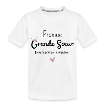Promue grande soeur en novembre- annonce grossesse - T-shirt bio Premium Enfant - blanc - Devant