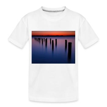 Evening atmosphere at Lake Starnberg - Kids' Premium Organic T-Shirt - white - Front