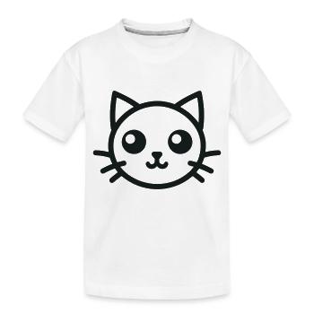 Tête de chat mignon Chat mignon - T-shirt bio Premium Enfant - blanc - Devant