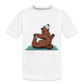 Yoga Bear - Kids' Premium Organic T-Shirt - white - Front