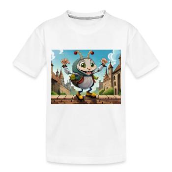 Auf der Mauer auf dem Aussichtspunkt Auf der Mauer - Kinder Premium Bio T-Shirt - Weiß - Vorne
