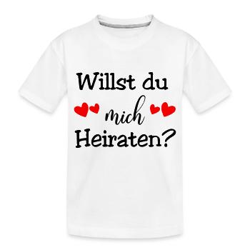 Willst du mich Heiraten - Kinder Premium Bio T-Shirt - Weiß - Vorne