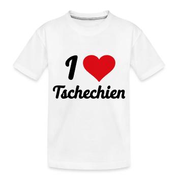 I Love Tschechien - Kinder Premium Bio T-Shirt - Weiß - Vorne