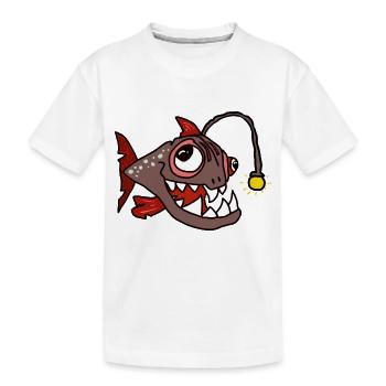 Anglerfisch - Kinder Premium Bio T-Shirt - Weiß - Vorne