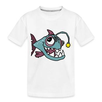 Anglerfisch - Kinder Premium Bio T-Shirt - Weiß - Vorne