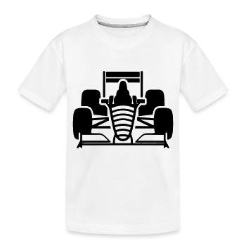 F1-Rennwagen - Kinder Premium Bio T-Shirt - Weiß - Vorne