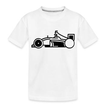 F1-Rennwagen - Kinder Premium Bio T-Shirt - Weiß - Vorne