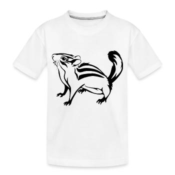 Outlined cute chipmunk - Kids' Premium Organic T-Shirt - white - Front