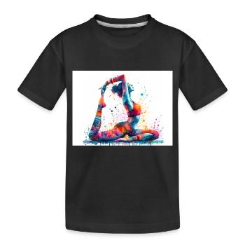 Yoga Exercise - Kids' Premium Organic T-Shirt - black - Front