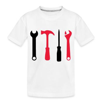 werkzeug symbole - Kinder Premium Bio T-Shirt - Weiß - Vorne