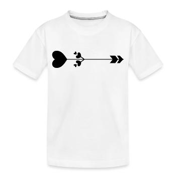 Herz-Pfeil - Kinder Premium Bio T-Shirt - Weiß - Vorne
